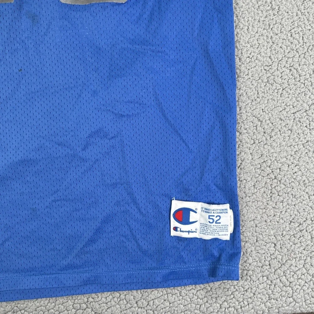 VTG Champion Detroit Lions Barry Sanders Football Jersey Men 52 Blue Made in USA - Picture 10 of 16
